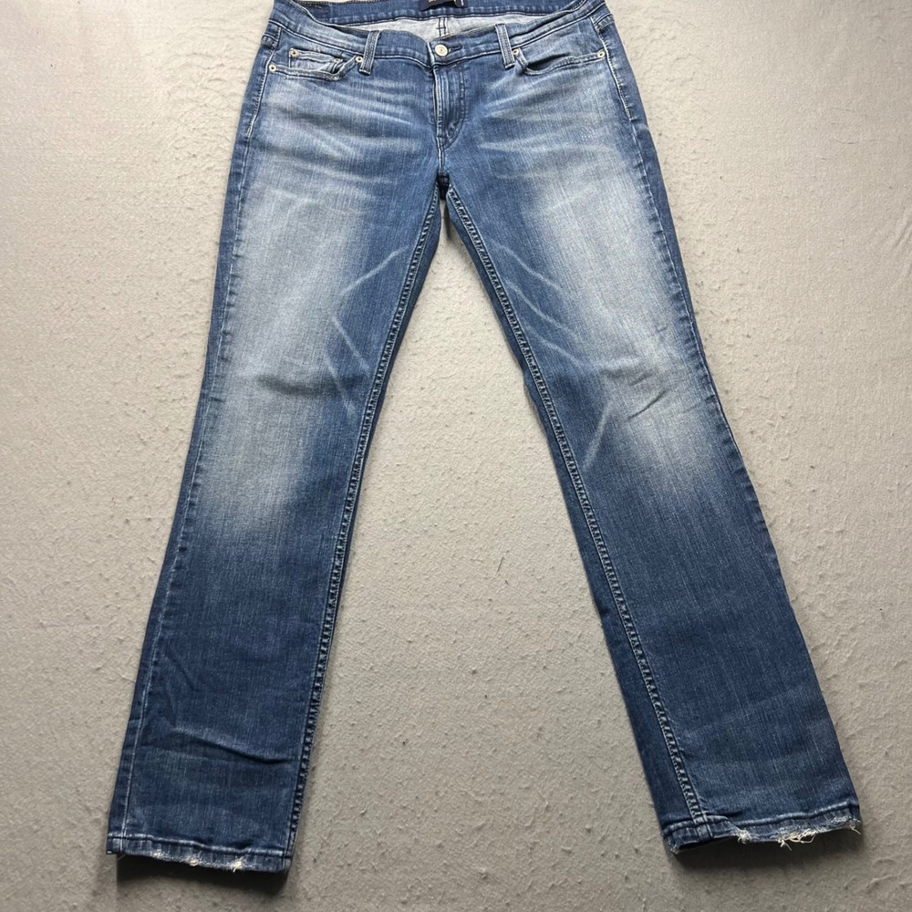 Levis 524 Too Superlow Jeans Womens 13M Medium Wash Straight Leg Stretch Denim